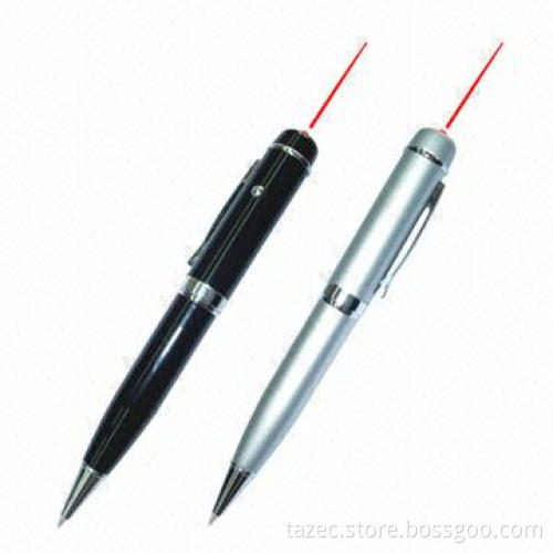 Pen-shaped USB Flash Drive with Laser Light, Available in Various Logos